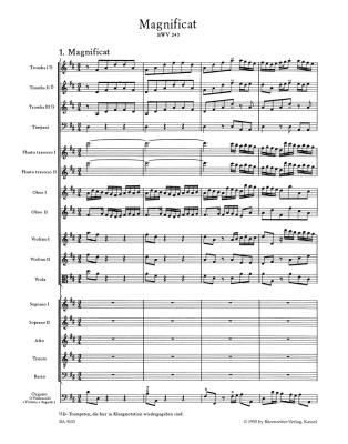 Magnificat in D major BWV 243 - Bach/Durr - Full Score - Book