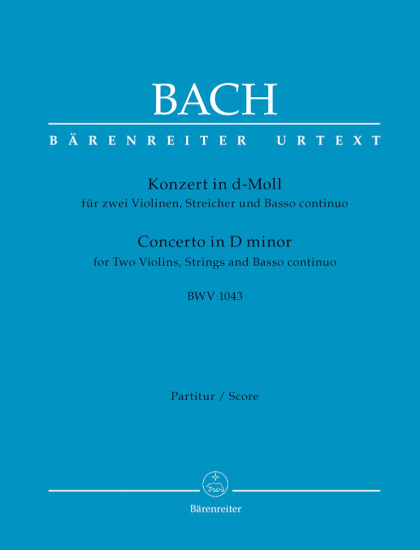 Concerto for two Violins, Strings and Basso continuo in D minor BWV 1043 - Bach/Kilian - Full Score - Book