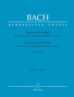 Baerenreiter Verlag - Concerto for two Violins, Strings and Basso continuo in D minor BWV 1043 - Bach/Kilian - Full Score - Book