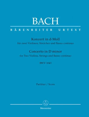 Baerenreiter Verlag - Concerto for two Violins, Strings and Basso continuo in D minor BWV 1043 - Bach/Kilian - Full Score - Book