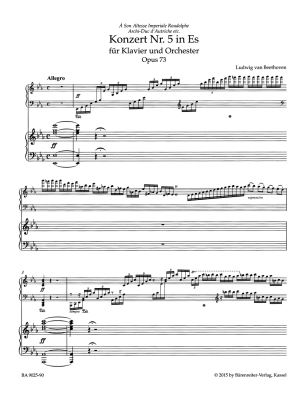 Concerto for Pianoforte and Orchestra no. 5 in E-flat major op. 73 - Beethoven/Del Mar - Piano/Piano Reduction - Book
