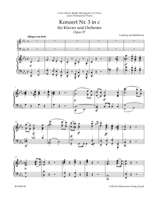 Concerto for Pianoforte and Orchestra no. 3 in C minor op. 37 - Beethoven/Del Mar - Piano/Piano Reduction - Book