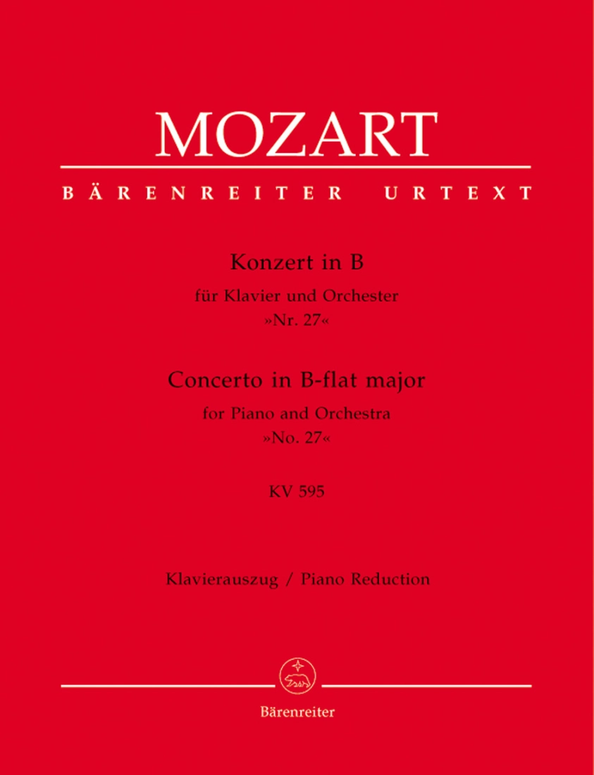 Concerto for Piano and Orchestra no. 27 in B-flat major K. 595 - Mozart/Rehm - Piano/Piano Reduction - Book