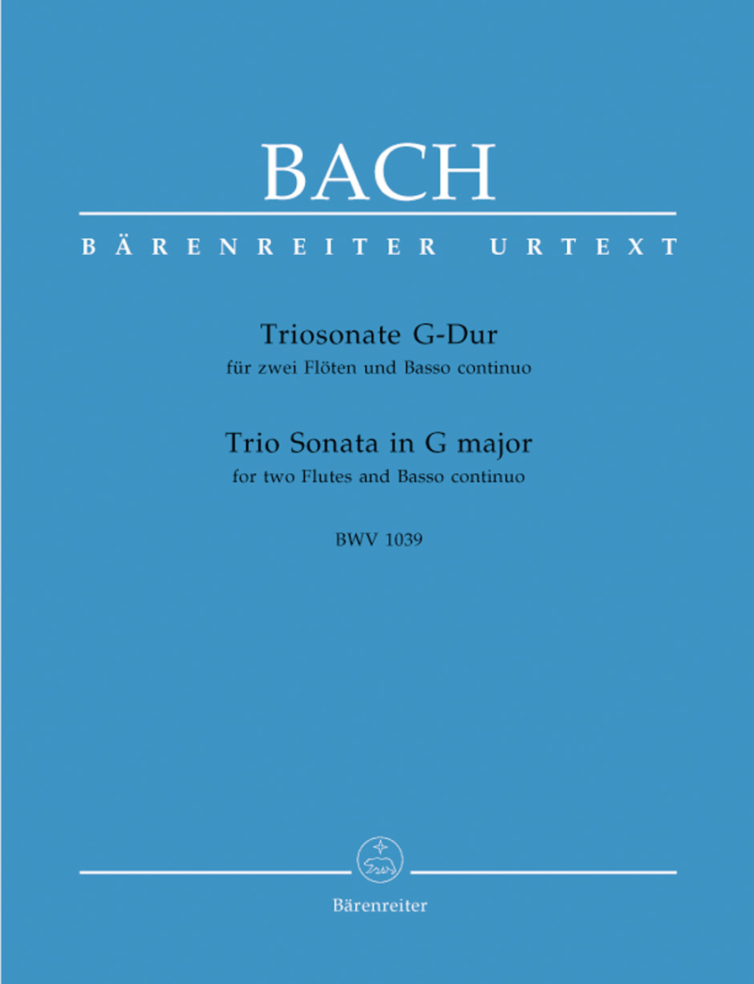 Trio Sonata in G major BWV 1039 - Bach/Schmitz/Leisinger - 2 Flutes/Basso Continuo - Score/Parts