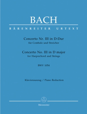 Baerenreiter Verlag - Concerto for Harpsichord and Strings no. 3 in D major BWV 1054 - Bach/Breig - Piano/Piano Reduction (2 Pianos, 4 Hands)