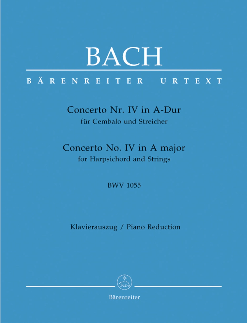 Concerto for Harpsichord and Strings no. 4 in A major BWV 1055 - Bach/Breig - Piano/Piano Reduction (2 Pianos, 4 Hands)