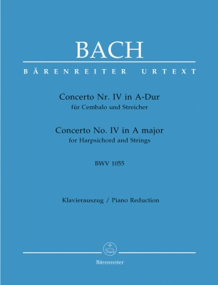 Baerenreiter Verlag - Concerto for Harpsichord and Strings no. 4 in A major BWV 1055 - Bach/Breig - Piano/Piano Reduction (2 Pianos, 4 Hands)