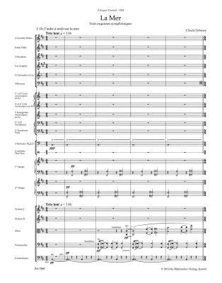 La Mer: Trois esquisses symphoniques - Debussy/Woodfull-Harris - Study Score - Book