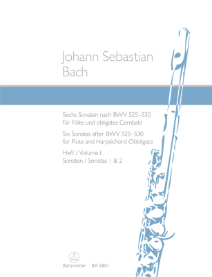 Baerenreiter Verlag - Six Sonatas after BWV 525-530 for Flute and Harpsichord Obbligato, Volume I: Sonatas 1 and 2 - Bach/Kirchner - Score/Part
