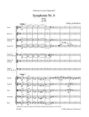 Symphony no. 4 in B-flat major op. 60 - Beethoven/Del Mar - Study Score - Book