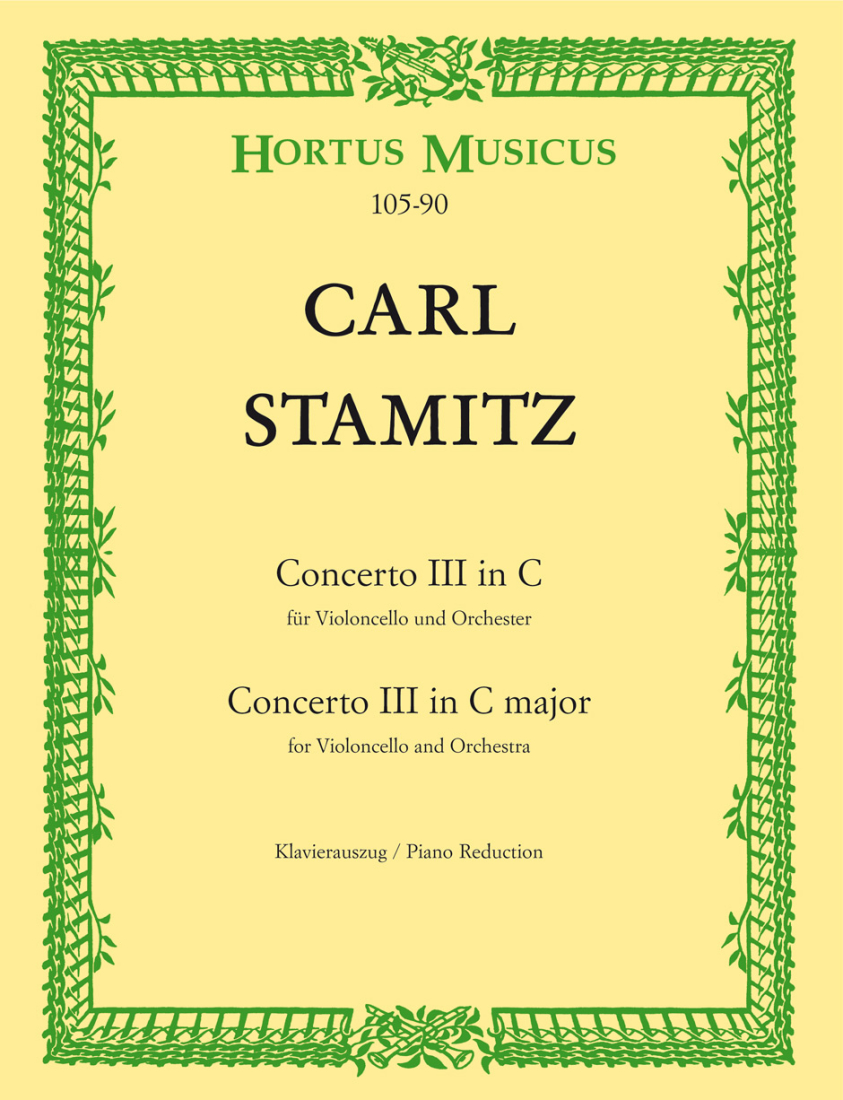 Concerto no. 3 in C Major - Stamitz/Upmeyer - Cello/Piano Reduction - Book