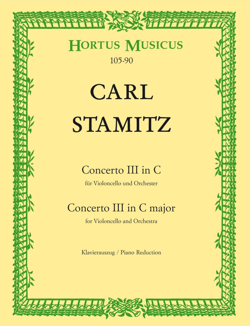 Concerto no. 3 in C Major - Stamitz/Upmeyer - Cello/Piano Reduction - Book