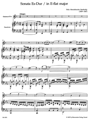 Sonata in E-flat Major - Mendelssohn/Allroggen - Clarinet/Piano - Performance Score/Part