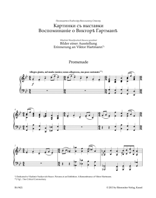 Pictures at an Exhibition: A Remembrance of Viktor Hartmann - Mussorgsky/Flamm - Piano - Book