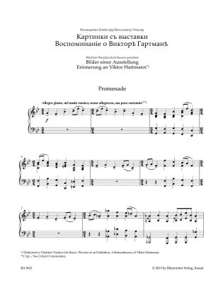 Pictures at an Exhibition: A Remembrance of Viktor Hartmann - Mussorgsky/Flamm - Piano - Book