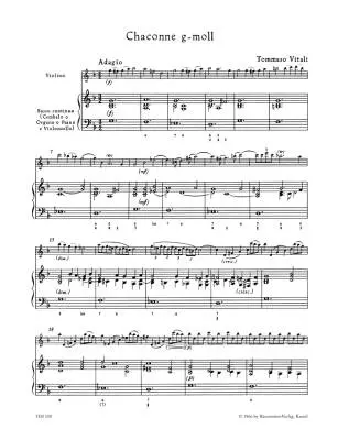 Chaconne for Violin and Bc in G Minor - Vitali - Performance Score, Part - Violin, Basso Continuo