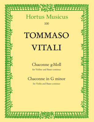 Hortus Musicus - Chaconne in G minor - Vitali/Hellmann - Violin/Basso Continuo - Score/Part