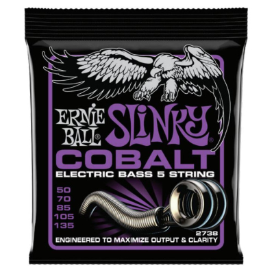 Ernie Ball - Cobalt Super Slinky 5-String Bass Guitar Strings - 50-135