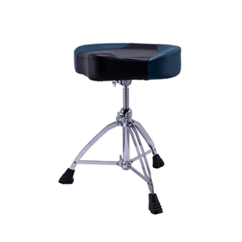 T855 Saddle Top Double-Braced Drum Throne - Blue Leather