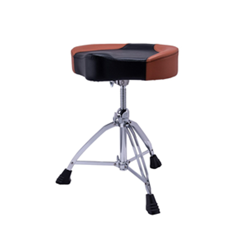 T855 Saddle Top Double-Braced Drum Throne - Brown Leather