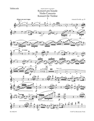 Concerto for Violin and Orchestra in A minor op. 53 - Dvorak/Cividini - Violin/Piano Reduction - Book