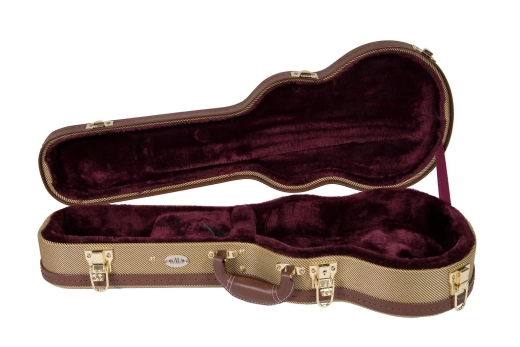 Concert Ukulele Archtop Hard Case - Tweed