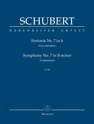 Baerenreiter Verlag - Symphony no. 7 in B minor D 759 Unfinished -  Schubert/Aderhold - Study Score - Book