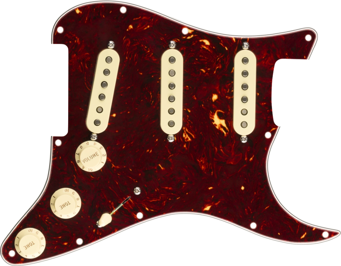 Pre-Wired Strat Pickguard, Original \'57/\'62 SSS, 11 Hole PG - Tortoise Shell