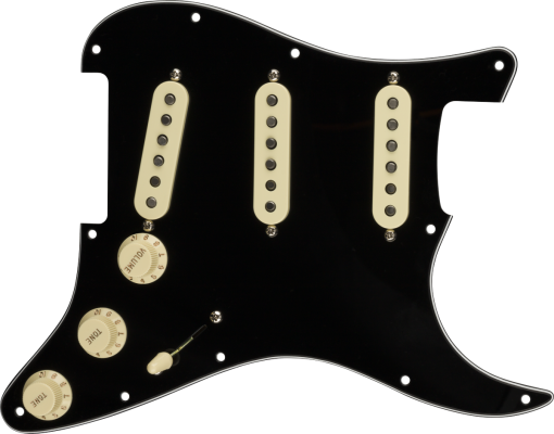 Fender - Pre-Wired Strat Pickguard, Original 57/62 SSS, 11 Hole PG - Black