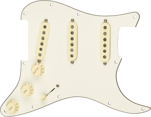 Fender - Pre-Wired Strat Pickguard, Custom Shop Custom 69 SSS, 11 Hole - Parchment