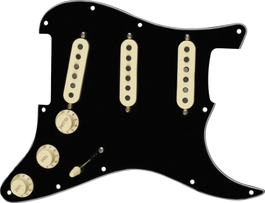 Pre-Wired Strat Pickguard, Tex-Mex SSS, 11 Hole - Black