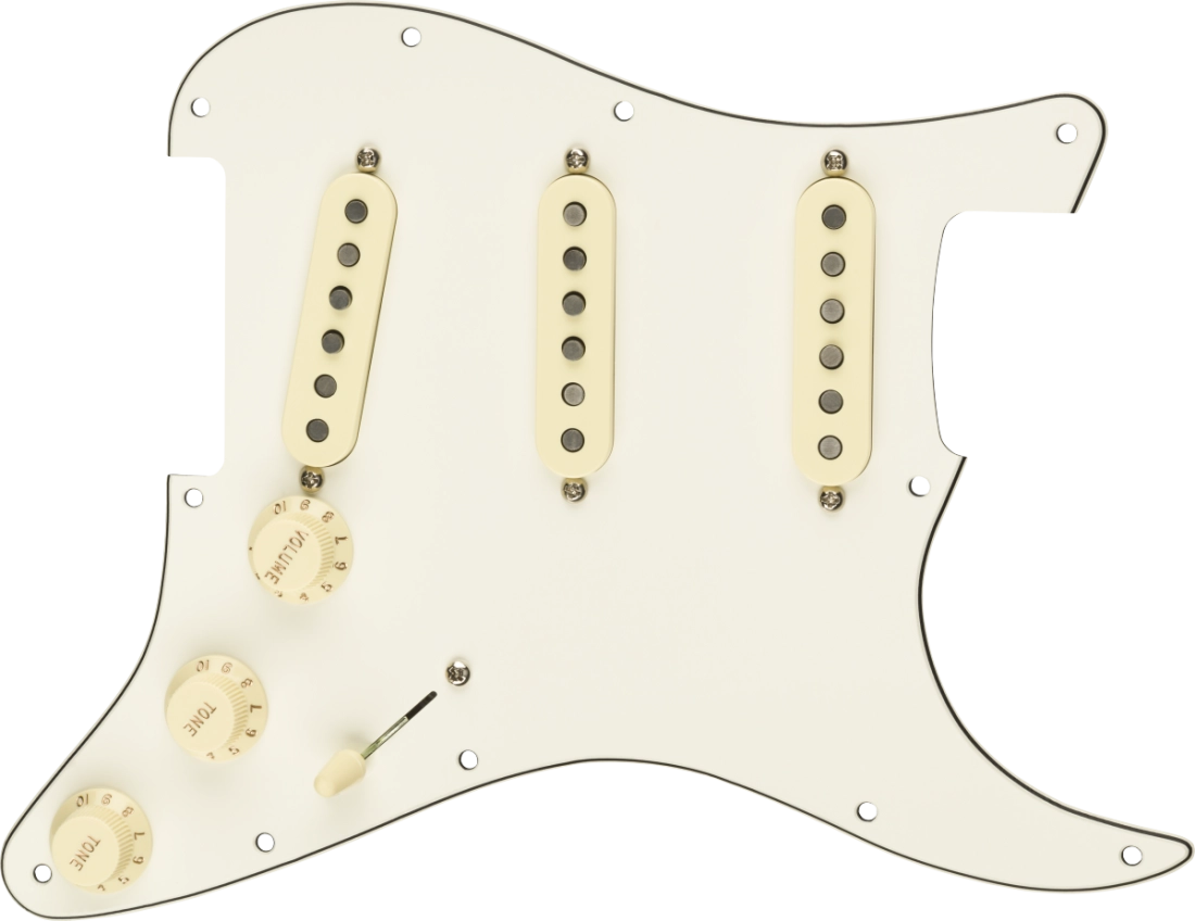 Pre-Wired Strat Pickguard, Custom Shop Texas Special SSS, 11 Hole - Parchment