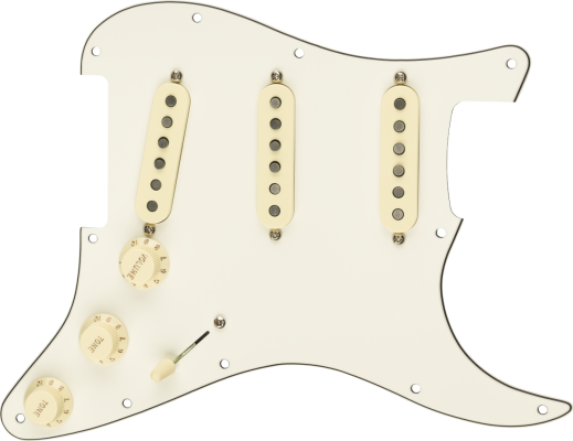 Pre-Wired Strat Pickguard, Custom Shop Texas Special SSS, 11 Hole - Parchment