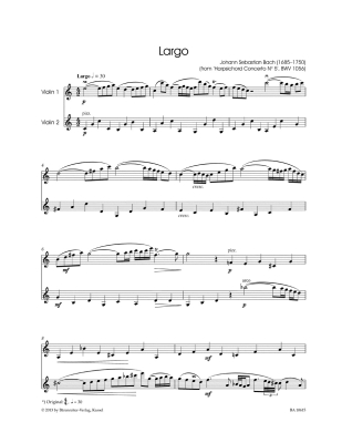 Beautiful Adagios (9 Pieces for two Violins) - Bodunov - Violin Duets - Book