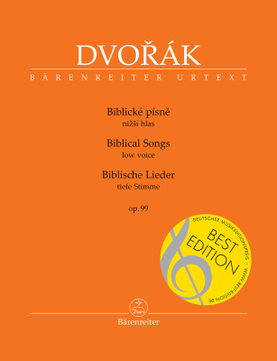 Baerenreiter Verlag - Biblical Songs op. 99 - Dvorak/Velicka - Low Voice/Piano - Book