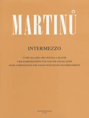 Baerenreiter Verlag - Intermezzo - Martinu - Performance Score - Violin, Piano