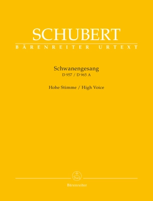 Baerenreiter Verlag - Schwanengesang. Thirteen lieder on poems by Rellstab and Heine D 957 / Die Taubenpost D 965 A - Schubert/Durr - High Voice/Piano - Book