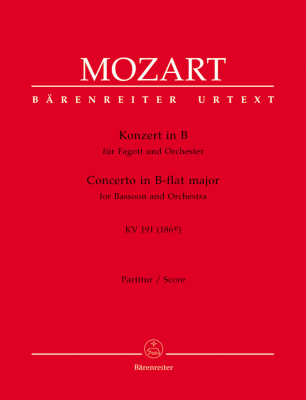 Baerenreiter Verlag - Concerto in B-flat major K. 191(186e) - Mozart/Giegling - Full Score - Book
