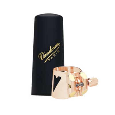 Vandoren - Optimum Alto Sax Metal Ligature and Plastic Cap - Pink Gold