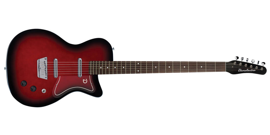56 Baritone Single Cutaway Electric Guitar with Dolphin Headstock - Redburst