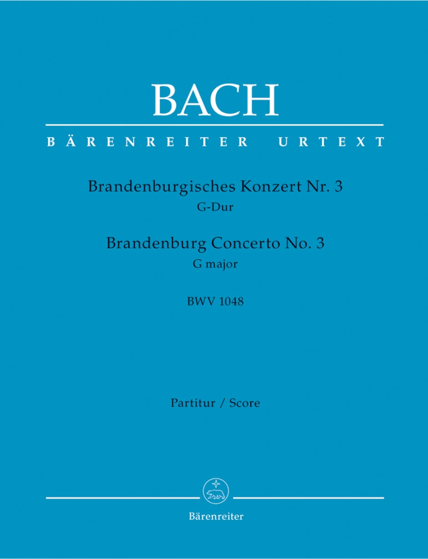 Brandenburg Concerto no. 3 in G major BWV 1048 - Bach/Besseler - Full Score - Book