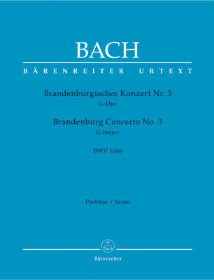 Baerenreiter Verlag - Brandenburg Concerto no. 3 in G major BWV 1048 - Bach/Besseler - Full Score - Book