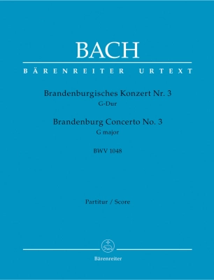 Baerenreiter Verlag - Brandenburg Concerto no. 3 in G major BWV 1048 - Bach/Besseler - Full Score - Book