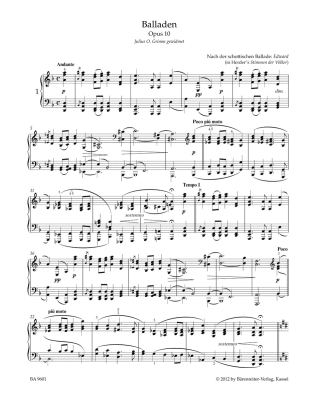 Ballades op. 10 - Brahms/Kohn - Piano - Book