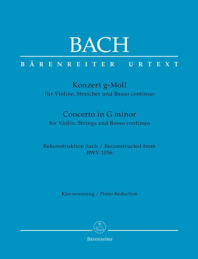 Concerto in G minor - Bach/Fischer - Violin/Piano Reduction - Book