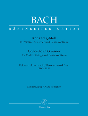 Baerenreiter Verlag - Concerto in G minor - Bach/Fischer - Violin/Piano Reduction - Book