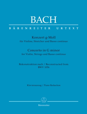 Baerenreiter Verlag - Concerto in G minor - Bach/Fischer - Violin/Piano Reduction - Book