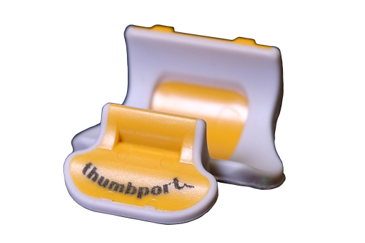 Thumbport - Support de pouce pour flte (gris et jaune)