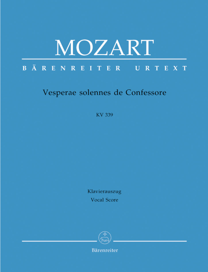 Vesperae solennes de Confessore K. 339 - Mozart /Fellerer /Schroeder - Vocal Score - Book