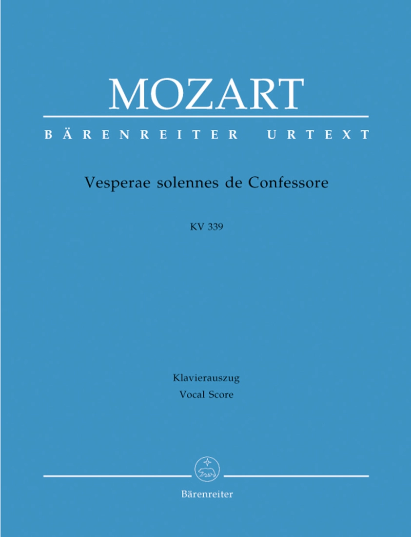 Vesperae solennes de Confessore K. 339 - Mozart /Fellerer /Schroeder - Vocal Score - Book